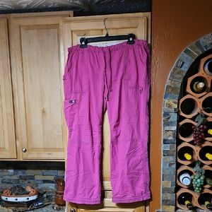 Koi By Kathy Peterson Lindsey Cargo Scrub Pants Drawstring Pink